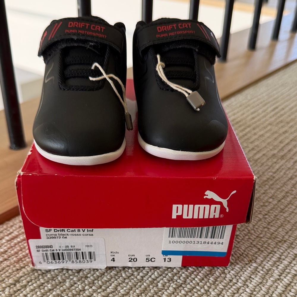 NEW Puma toddler Black and Red Drift Cat Ferrari sneakers